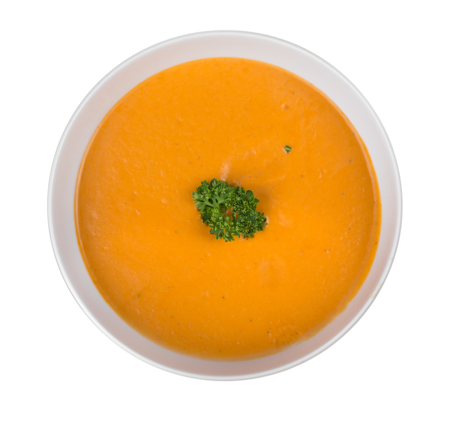 Tasty Yellow Soup in Plate Isolated  
