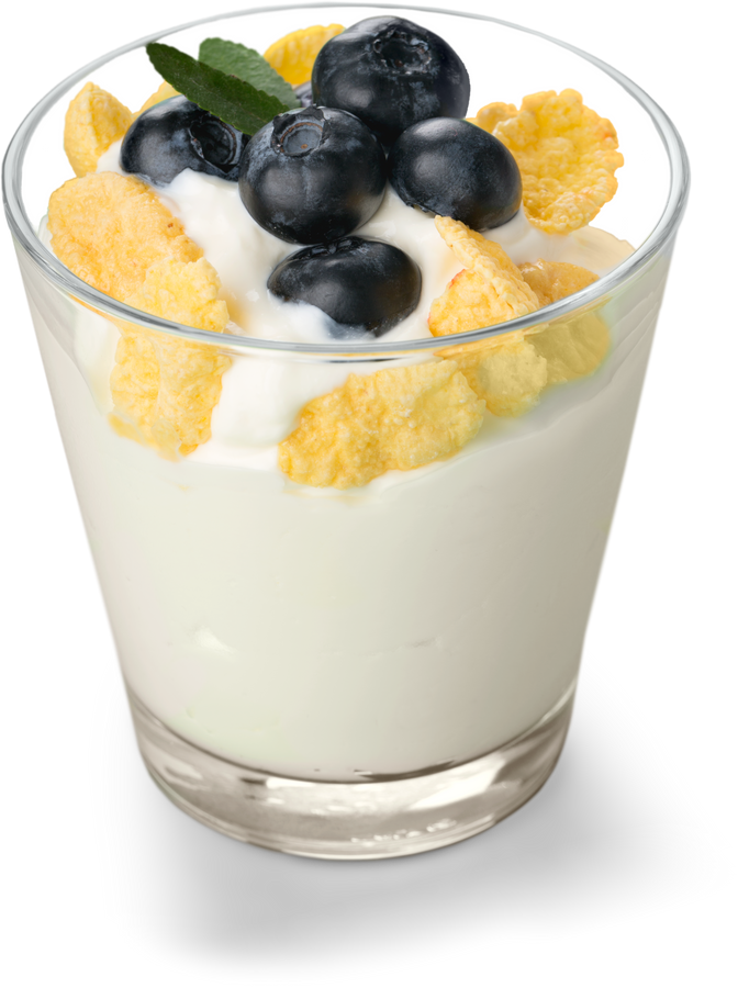 berries on yogurt
